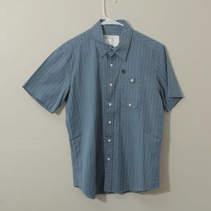 Analog Button Up Striped Work Shirt Button Up (Medium)